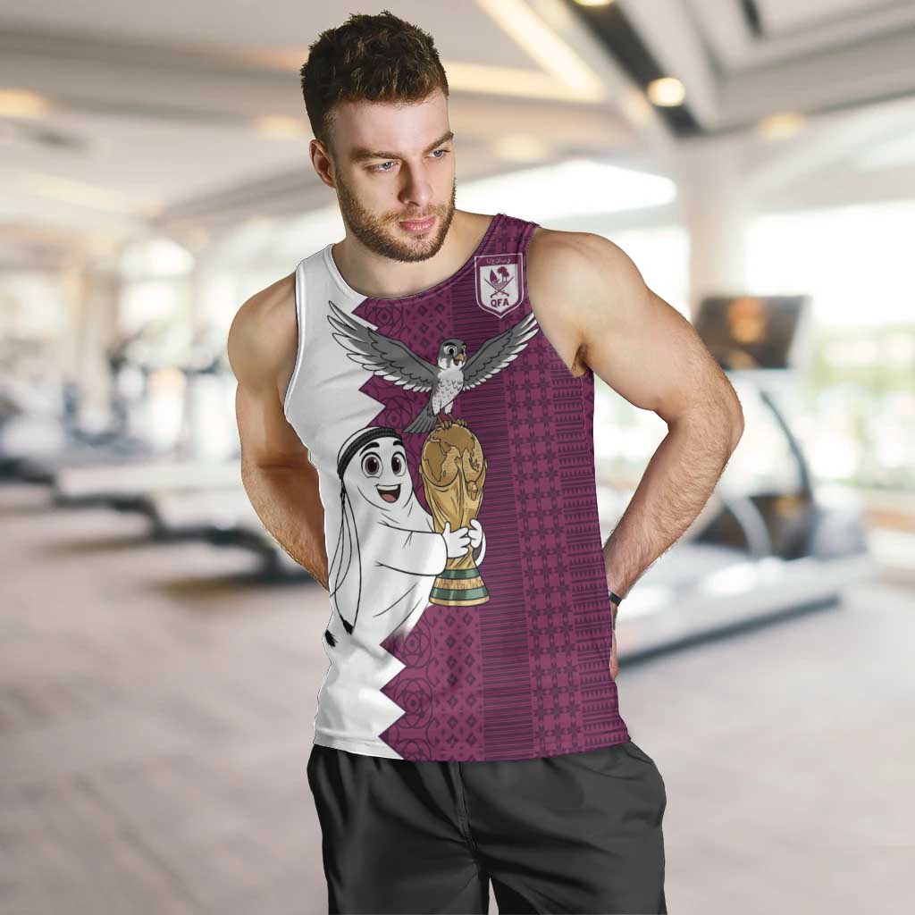 Qatar WC26 Custom Men Tank Top Funny La'eeb with Arabic Pattern