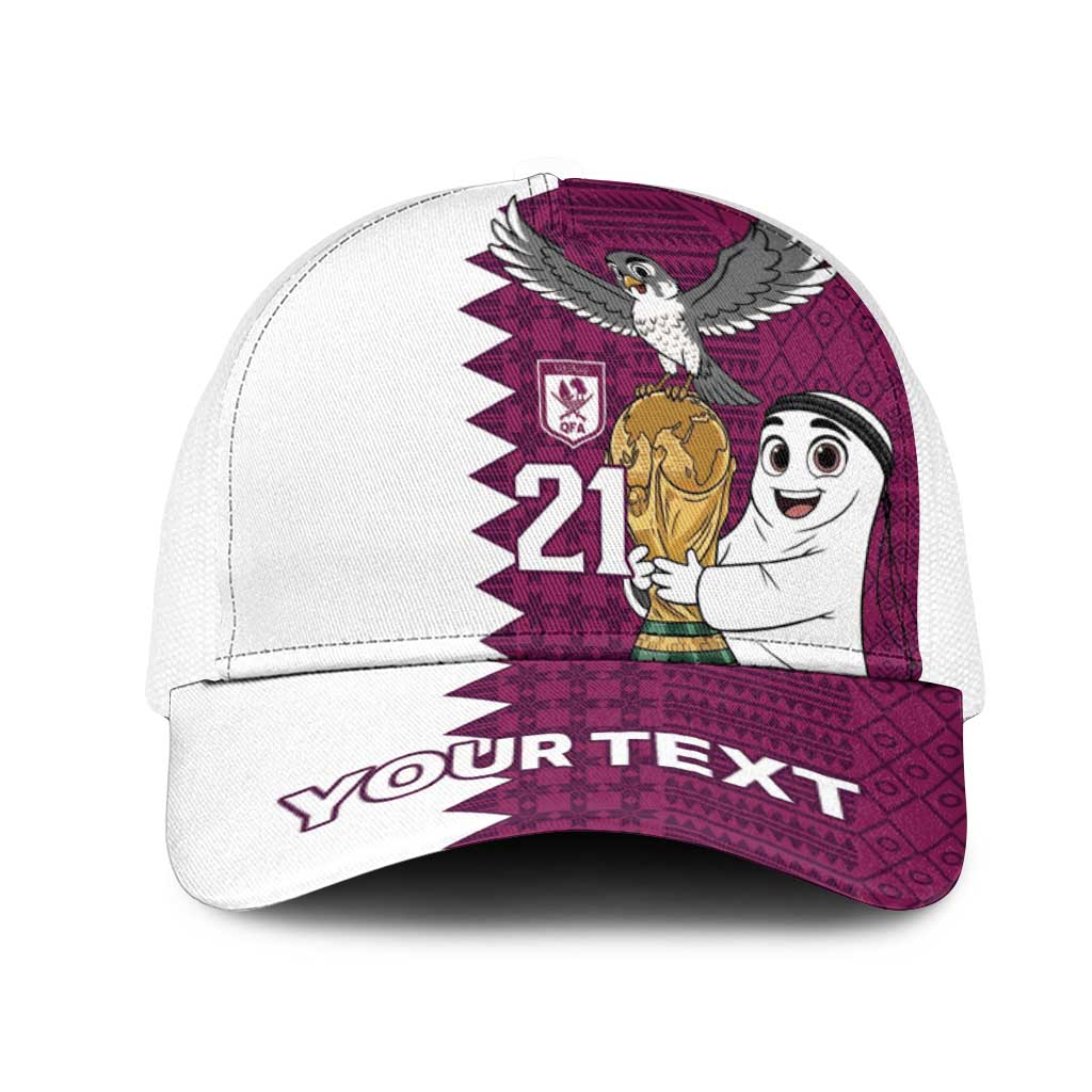 Qatar WC26 Custom Mesh Trucker Cap Funny La'eeb with Arabic Pattern