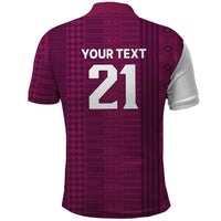 Qatar WC26 Custom Polo Shirt Funny La'eeb with Arabic Pattern