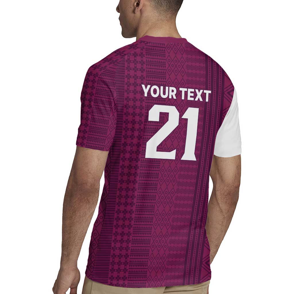 Qatar WC26 Custom Rugby Jersey Funny La'eeb with Arabic Pattern