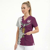 Qatar WC26 Custom Scrub Top Funny La'eeb with Arabic Pattern