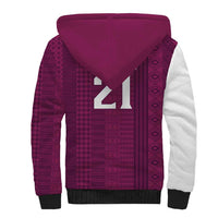 Qatar WC26 Custom Sherpa Hoodie Funny La'eeb with Arabic Pattern