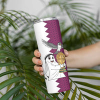 Qatar WC26 Custom Skinny Tumbler Funny La'eeb with Arabic Pattern