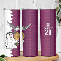 Qatar WC26 Custom Skinny Tumbler Funny La'eeb with Arabic Pattern