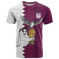 Qatar WC26 Custom T Shirt Funny La'eeb with Arabic Pattern