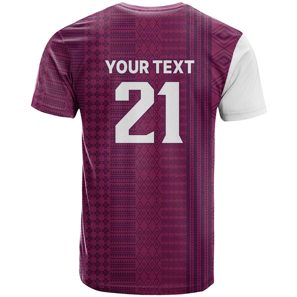 Qatar WC26 Custom T Shirt Funny La'eeb with Arabic Pattern