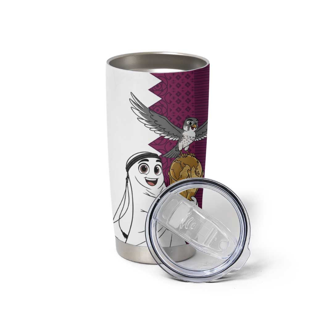 Qatar WC26 Custom Tumbler Cup Funny La'eeb with Arabic Pattern