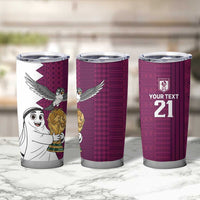 Qatar WC26 Custom Tumbler Cup Funny La'eeb with Arabic Pattern