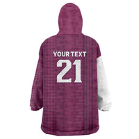 Qatar WC26 Custom Wearable Blanket Hoodie Funny La'eeb with Arabic Pattern