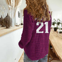 Qatar WC26 Custom Women Casual Shirt Funny La'eeb with Arabic Pattern