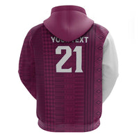 Qatar WC26 Custom Zip Hoodie Funny La'eeb with Arabic Pattern