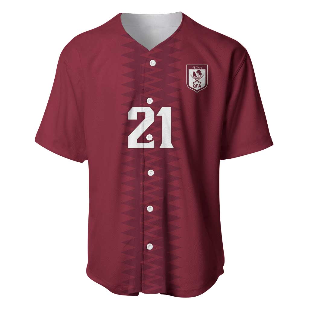 Qatar WC26 Custom Baseball Jersey Maroon One Zigzag Pattern