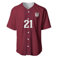 Qatar WC26 Custom Baseball Jersey Maroon One Zigzag Pattern