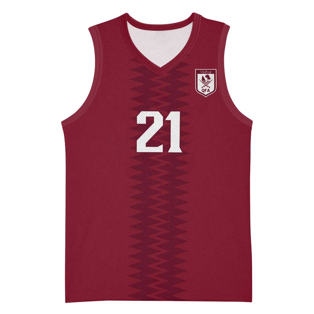 Qatar WC26 Custom Basketball Jersey Maroon One Zigzag Pattern