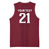 Qatar WC26 Custom Basketball Jersey Maroon One Zigzag Pattern