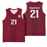 Qatar WC26 Custom Basketball Jersey Maroon One Zigzag Pattern