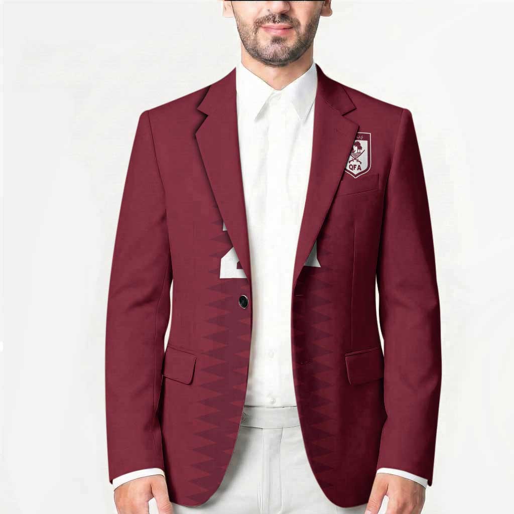 Qatar WC26 Custom Blazer Maroon One Zigzag Pattern