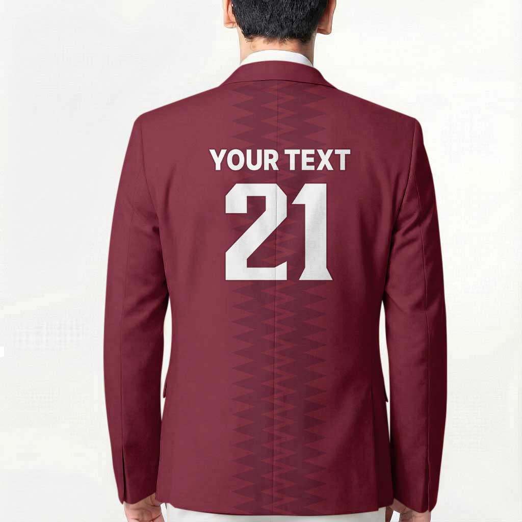 Qatar WC26 Custom Blazer Maroon One Zigzag Pattern
