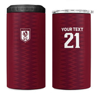 Qatar WC26 Custom 4 in 1 Can Cooler Tumbler Maroon One Zigzag Pattern