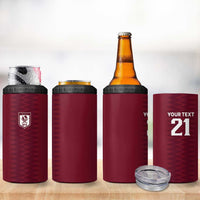 Qatar WC26 Custom 4 in 1 Can Cooler Tumbler Maroon One Zigzag Pattern
