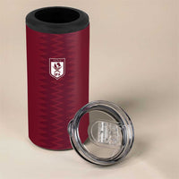 Qatar WC26 Custom 4 in 1 Can Cooler Tumbler Maroon One Zigzag Pattern