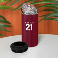 Qatar WC26 Custom 4 in 1 Can Cooler Tumbler Maroon One Zigzag Pattern