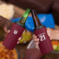 Qatar WC26 Custom 4 in 1 Can Cooler Tumbler Maroon One Zigzag Pattern