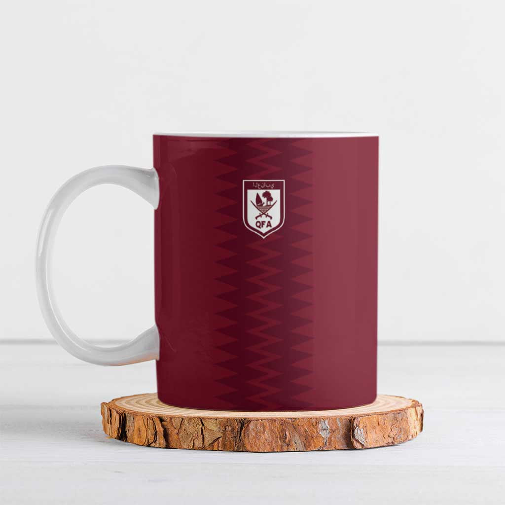 Qatar WC26 Custom Ceramic Mug Maroon One Zigzag Pattern