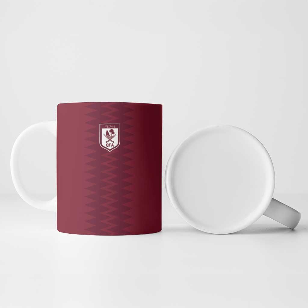 Qatar WC26 Custom Ceramic Mug Maroon One Zigzag Pattern