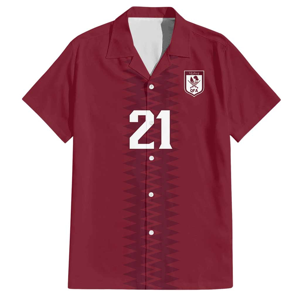 Qatar WC26 Custom Hawaiian Shirt Maroon One Zigzag Pattern
