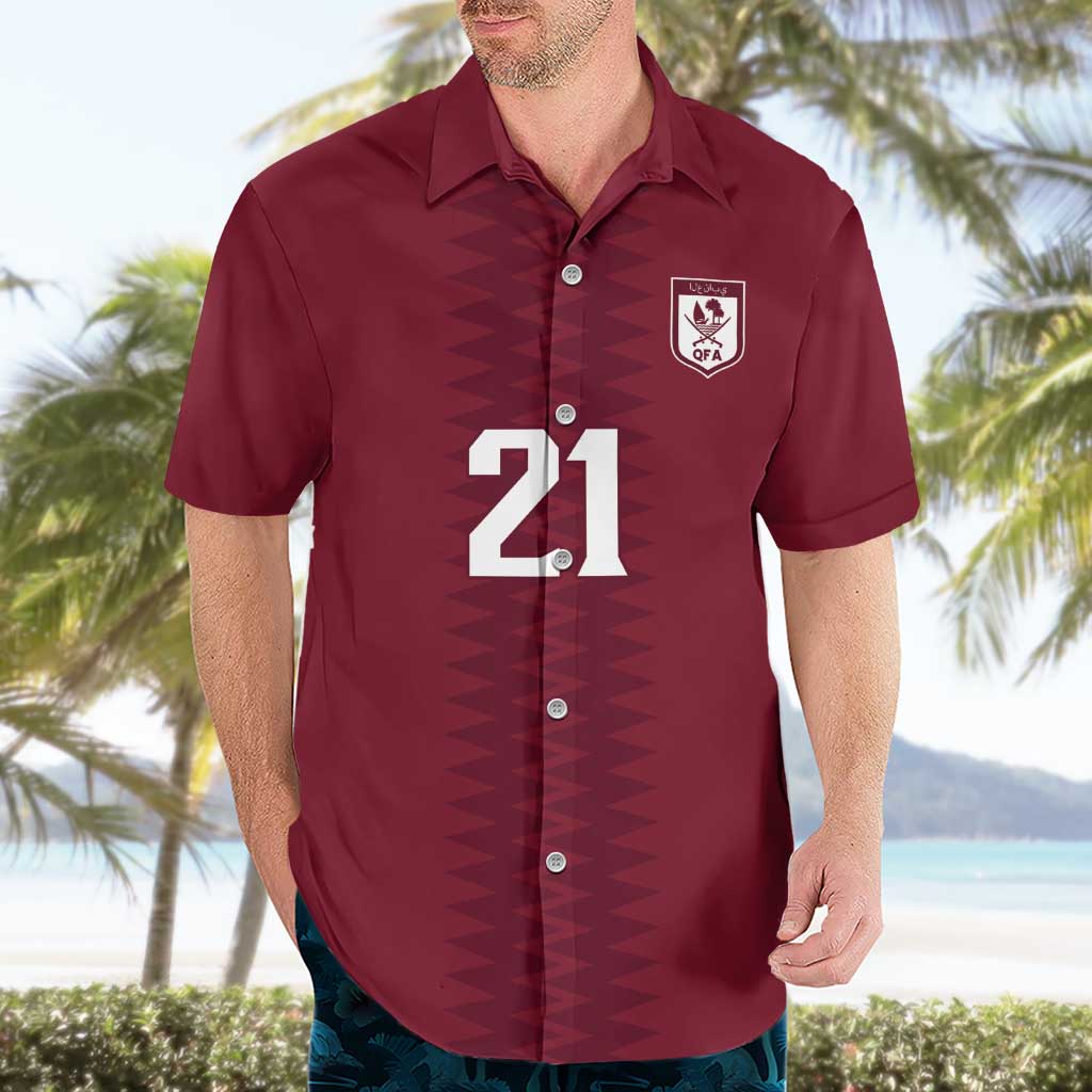 Qatar WC26 Custom Hawaiian Shirt Maroon One Zigzag Pattern