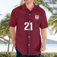 Qatar WC26 Custom Hawaiian Shirt Maroon One Zigzag Pattern