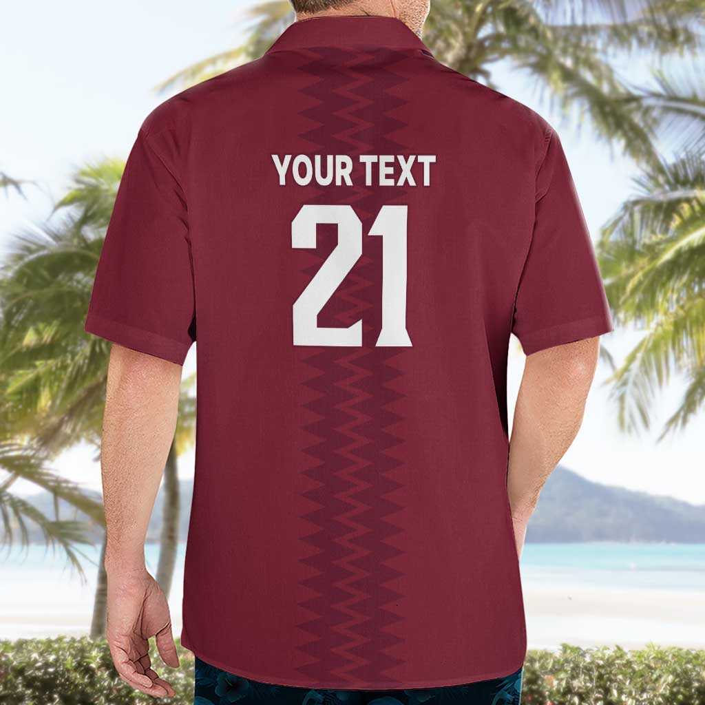 Qatar WC26 Custom Hawaiian Shirt Maroon One Zigzag Pattern