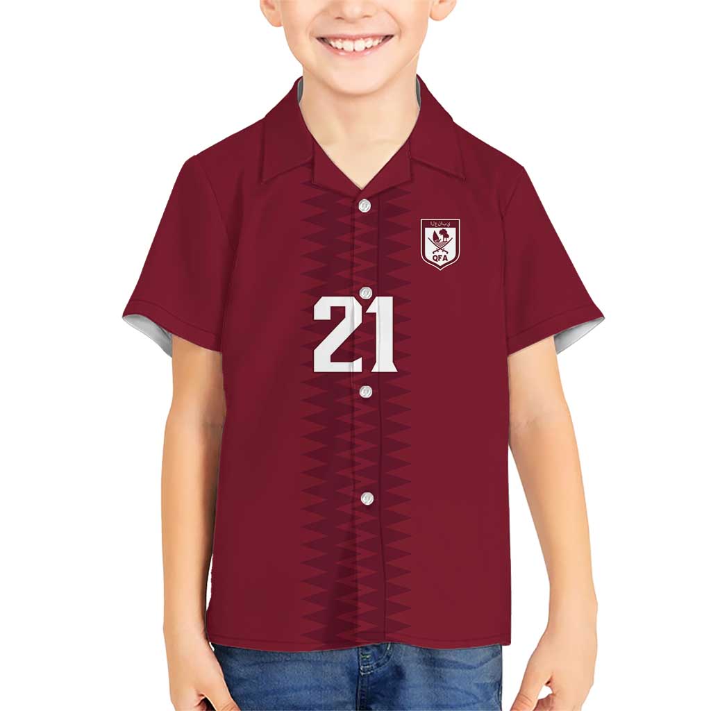 Qatar WC26 Custom Hawaiian Shirt Maroon One Zigzag Pattern