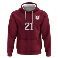 Qatar WC26 Custom Hoodie Maroon One Zigzag Pattern