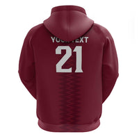 Qatar WC26 Custom Hoodie Maroon One Zigzag Pattern