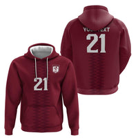 Qatar WC26 Custom Hoodie Maroon One Zigzag Pattern