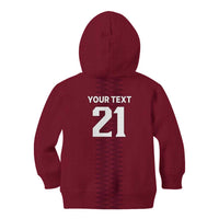 Qatar WC26 Custom Kid Hoodie Maroon One Zigzag Pattern