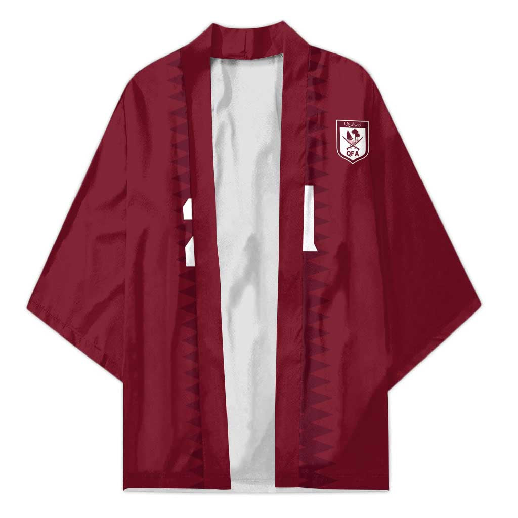 Qatar WC26 Custom Kimono Maroon One Zigzag Pattern