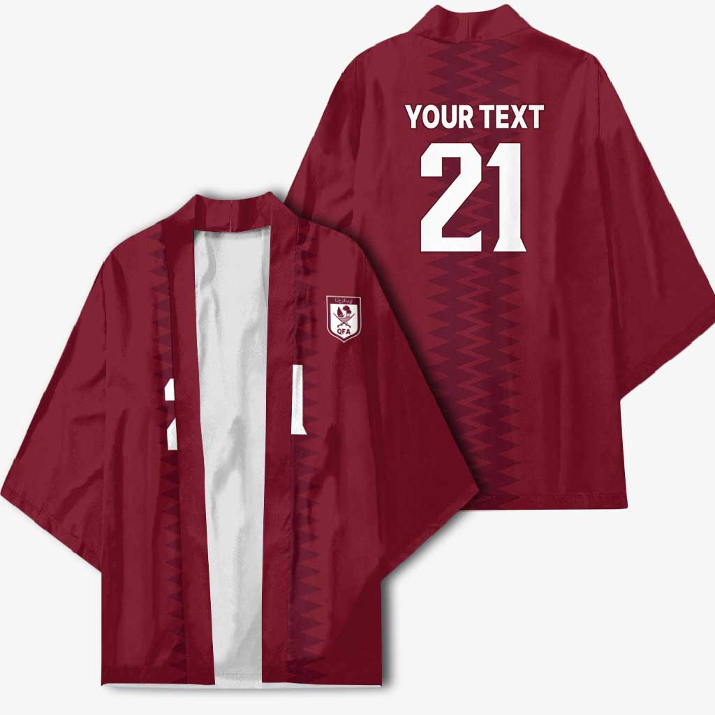 Qatar WC26 Custom Kimono Maroon One Zigzag Pattern