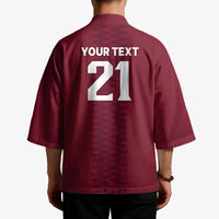 Qatar WC26 Custom Kimono Maroon One Zigzag Pattern