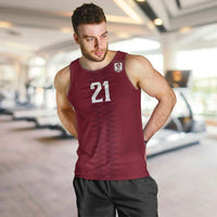 Qatar WC26 Custom Men Tank Top Maroon One Zigzag Pattern