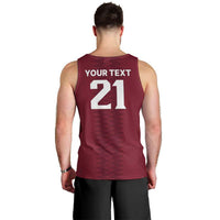 Qatar WC26 Custom Men Tank Top Maroon One Zigzag Pattern
