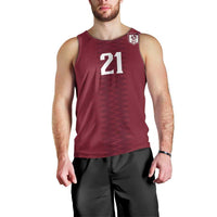 Qatar WC26 Custom Men Tank Top Maroon One Zigzag Pattern