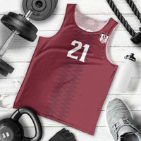 Qatar WC26 Custom Men Tank Top Maroon One Zigzag Pattern