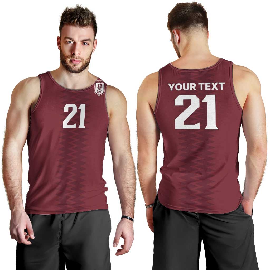 Qatar WC26 Custom Men Tank Top Maroon One Zigzag Pattern