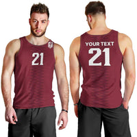 Qatar WC26 Custom Men Tank Top Maroon One Zigzag Pattern