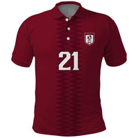 Qatar WC26 Custom Polo Shirt Maroon One Zigzag Pattern