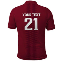 Qatar WC26 Custom Polo Shirt Maroon One Zigzag Pattern