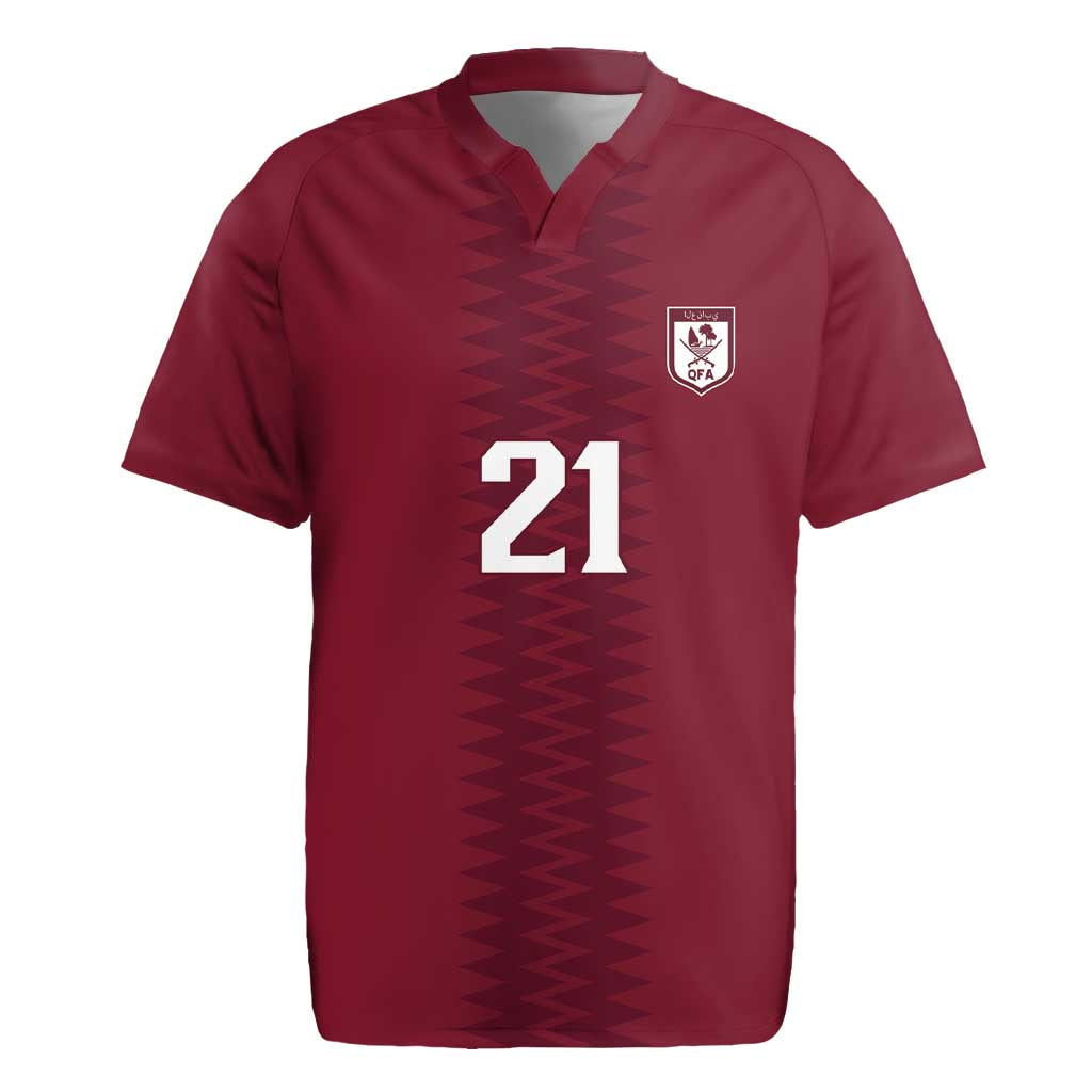 Qatar WC26 Custom Rugby Jersey Maroon One Zigzag Pattern